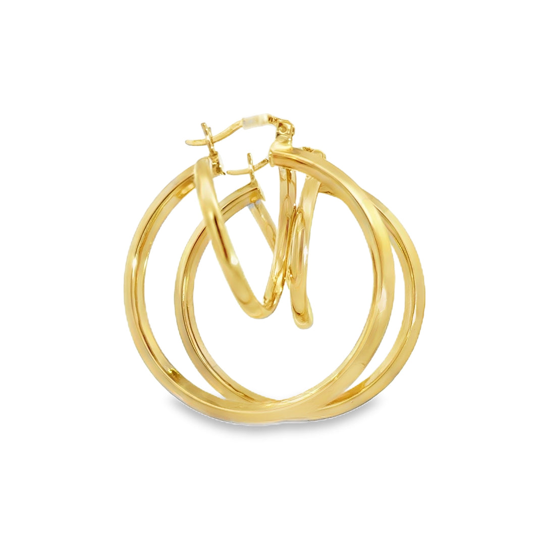 14K Yellow Gold Double Hoop Earrings