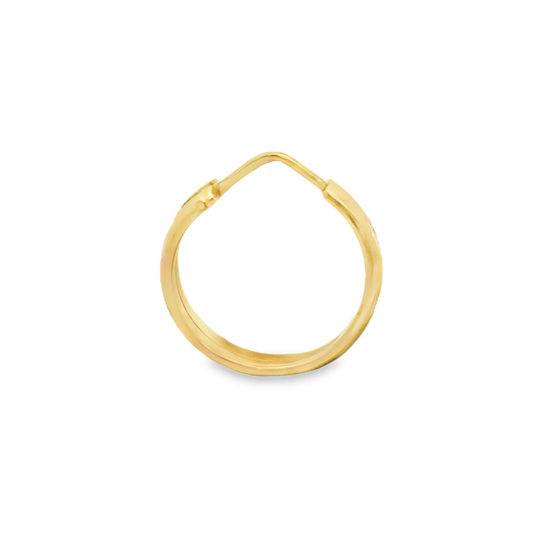 14K Yellow Gold Star-Accented Hoop Earrings