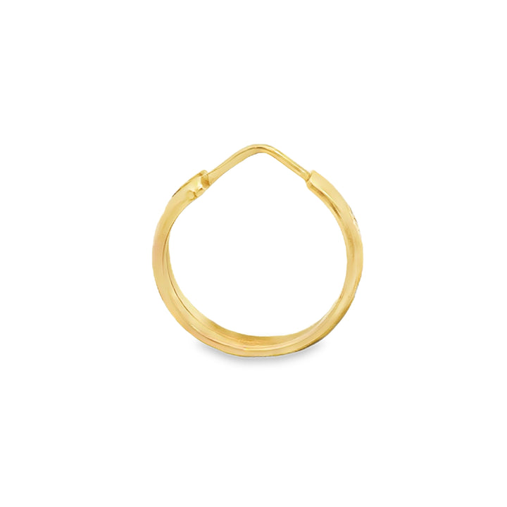 14K Yellow Gold Star-Accented Hoop Earrings