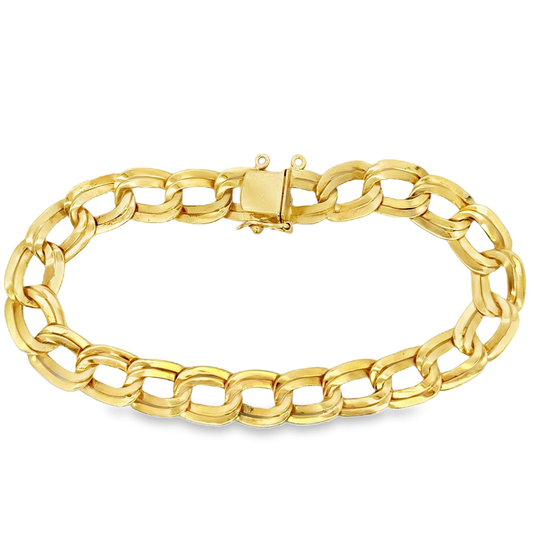 18K Yellow Gold Oval Double Link Chain Bracelet