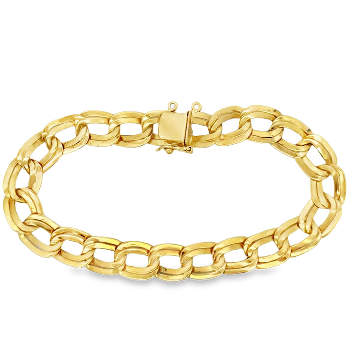 18K Yellow Gold Oval Double Link Chain Bracelet