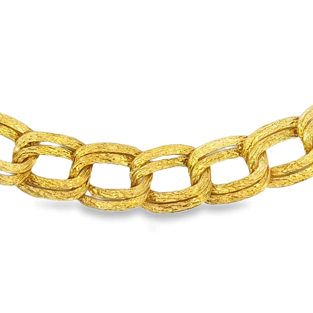 18K Yellow Gold Oval Double Link Chain Bracelet