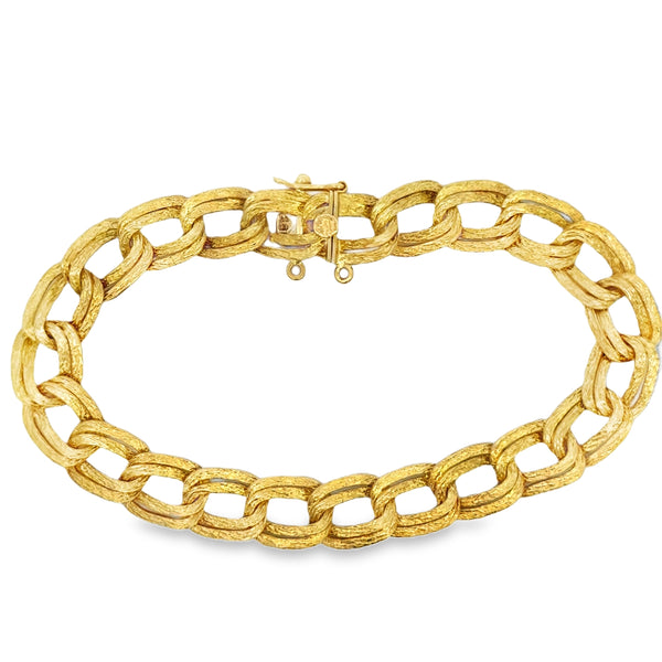 18K Yellow Gold Oval Double Link Chain Bracelet