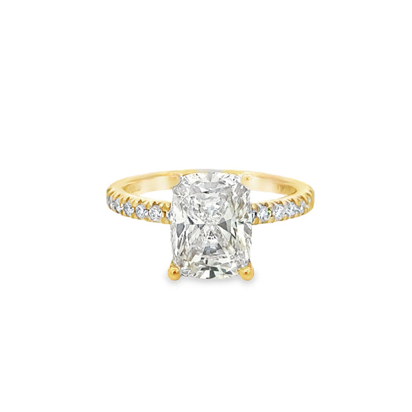 Lab Grown 3.05 CT Diamond 14K Yellow Gold Engagement Ring