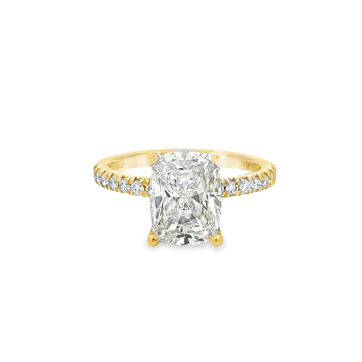 Lab Grown 3.05 CT Diamond 14K Yellow Gold Engagement Ring