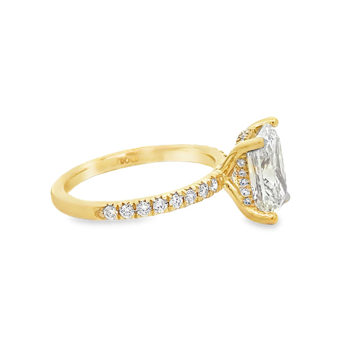 Lab Grown 3.05 CT Diamond 14K Yellow Gold Engagement Ring