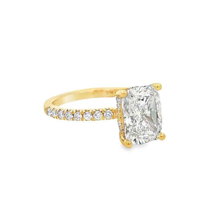 Lab Grown 3.05 CT Diamond 14K Yellow Gold Engagement Ring