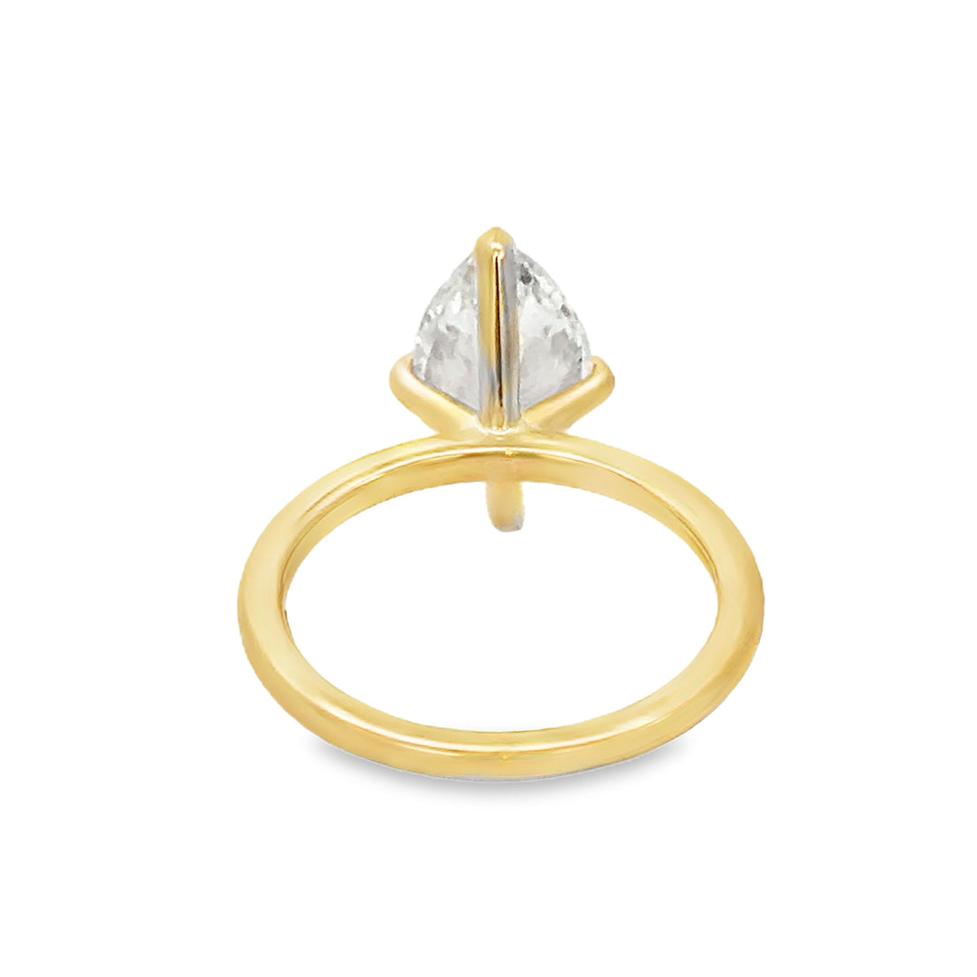 Lab Grown 3.03 CT Marquise Diamond 14K Yellow Gold Engagement Ring