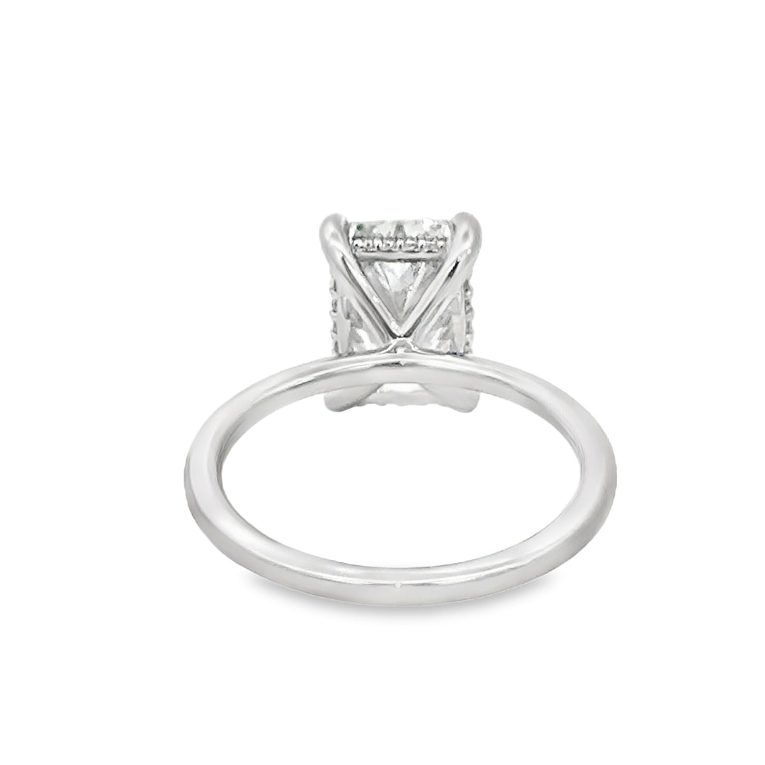 Lab Grown 3.08 CTW Diamond 14K White Gold Radiant Engagement Ring