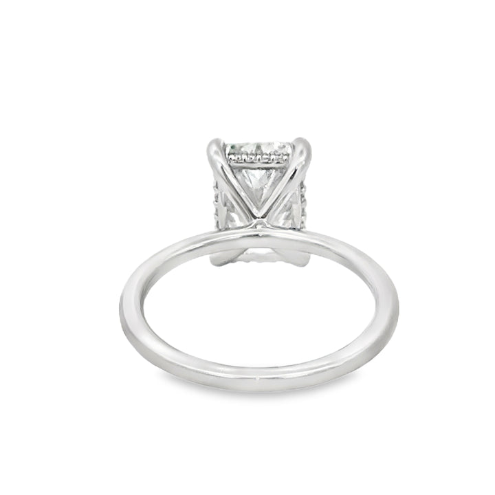 Lab Grown 3.08 CTW Diamond 14K White Gold Radiant Engagement Ring