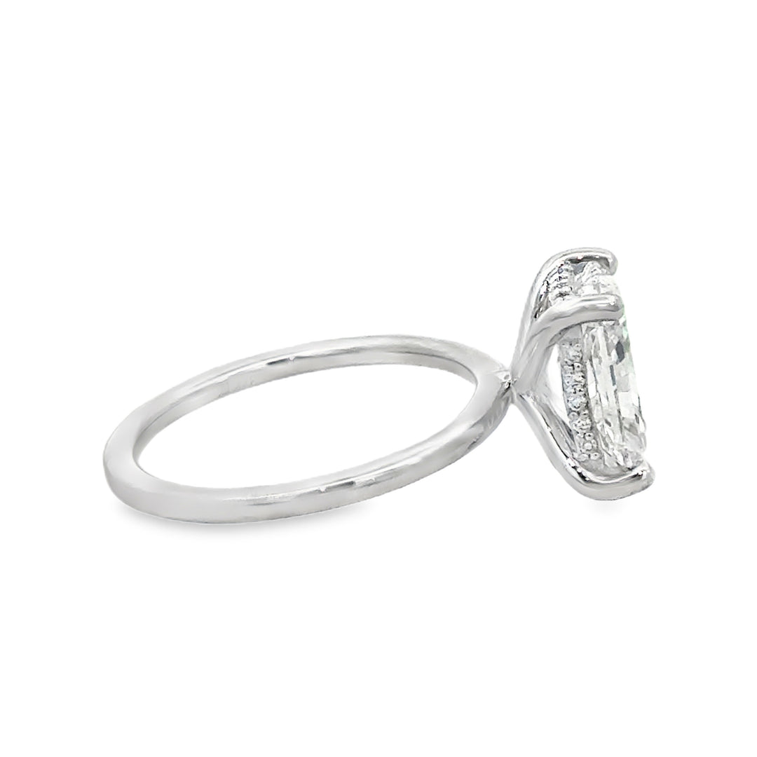 Lab Grown 3.08 CTW Diamond 14K White Gold Radiant Engagement Ring