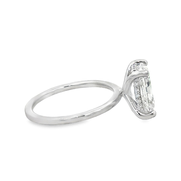 Lab Grown 3.08 CTW Diamond 14K White Gold Radiant Engagement Ring