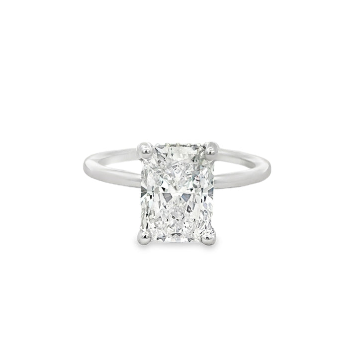 Lab Grown 3.08 CTW Diamond 14K White Gold Radiant Engagement Ring