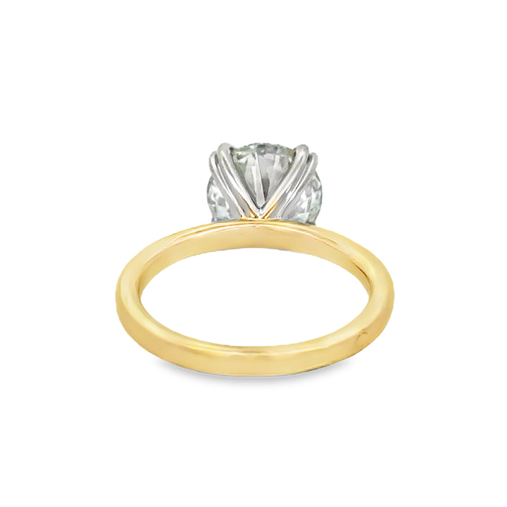 3.01 CT Round Lab Grown Diamond 14K Yellow Gold Engagement Ring