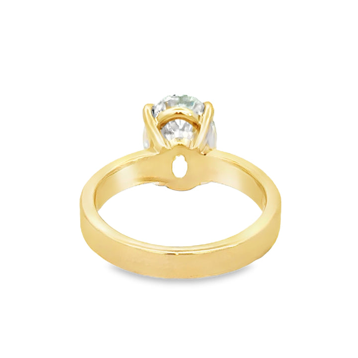 3.04 CT Oval Lab Grown Diamond 14K Yellow Gold Engagement Ring