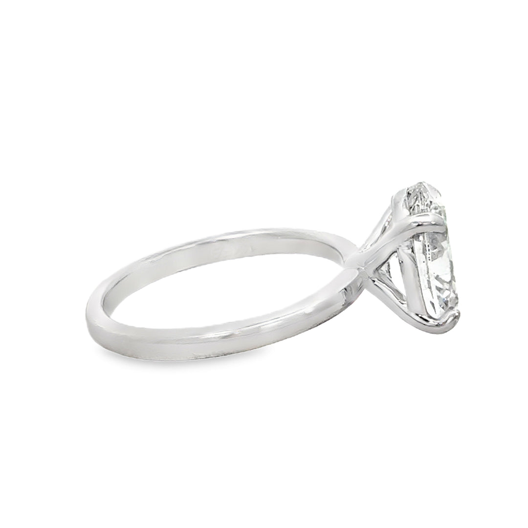3.04 CT Oval Lab Grown Diamond 14K White Gold Engagement Ring