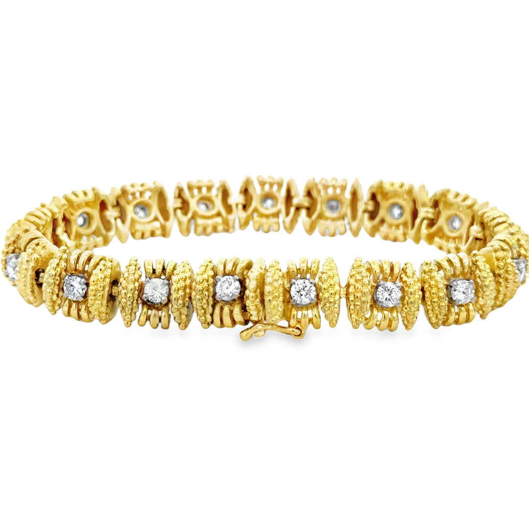 1.85 CTW Diamond 18K Yellow Gold Bracelet