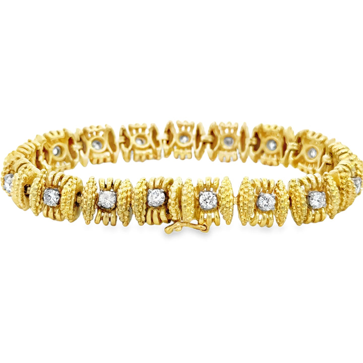 1.85 CTW Diamond 18K Yellow Gold Bracelet