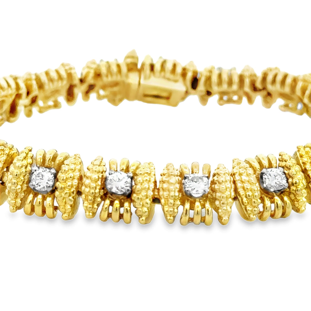 1.85 CTW Diamond 18K Yellow Gold Bracelet