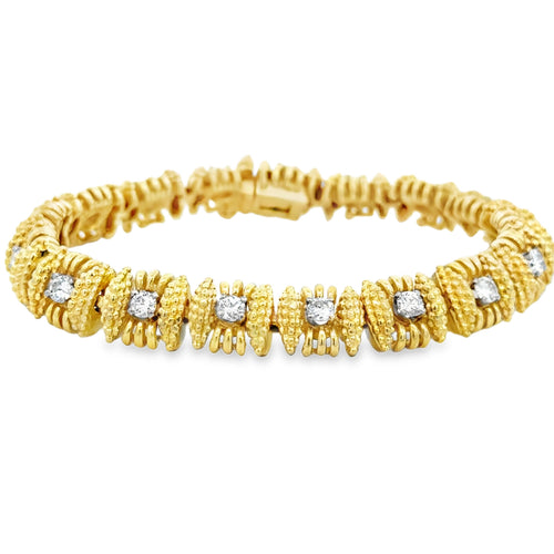 1.85 CTW Diamond 18K Yellow Gold Bracelet