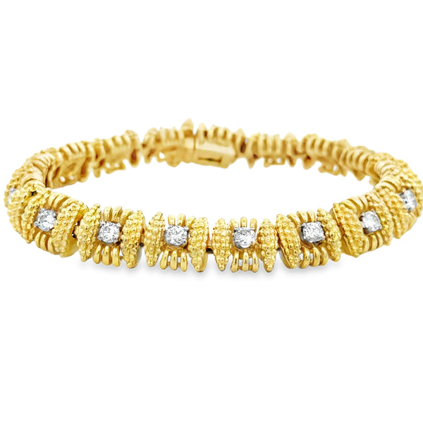 1.85 CTW Diamond 18K Yellow Gold Bracelet