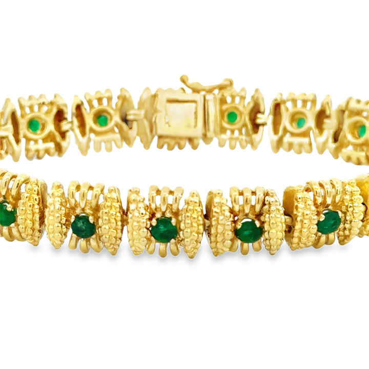18K Yellow Gold Emerald Bracelet