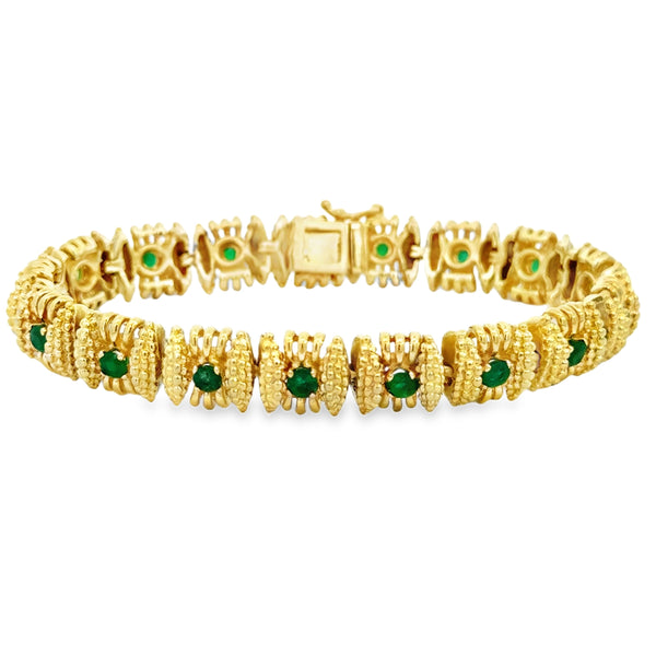 18K Yellow Gold Emerald Bracelet