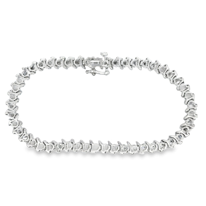 1.95 CTW Diamond 10K White Gold Tennis Bracelet