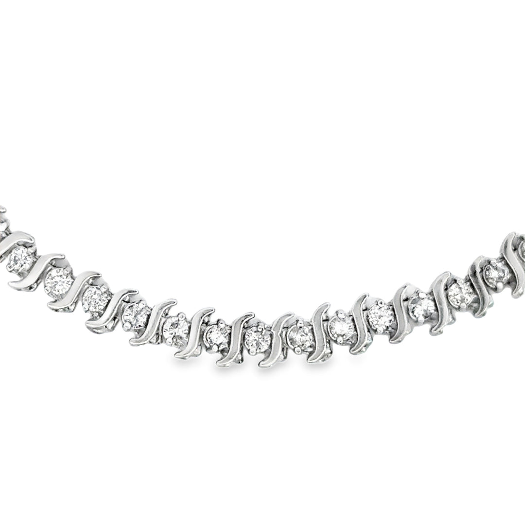1.95 CTW Diamond 10K White Gold Tennis Bracelet