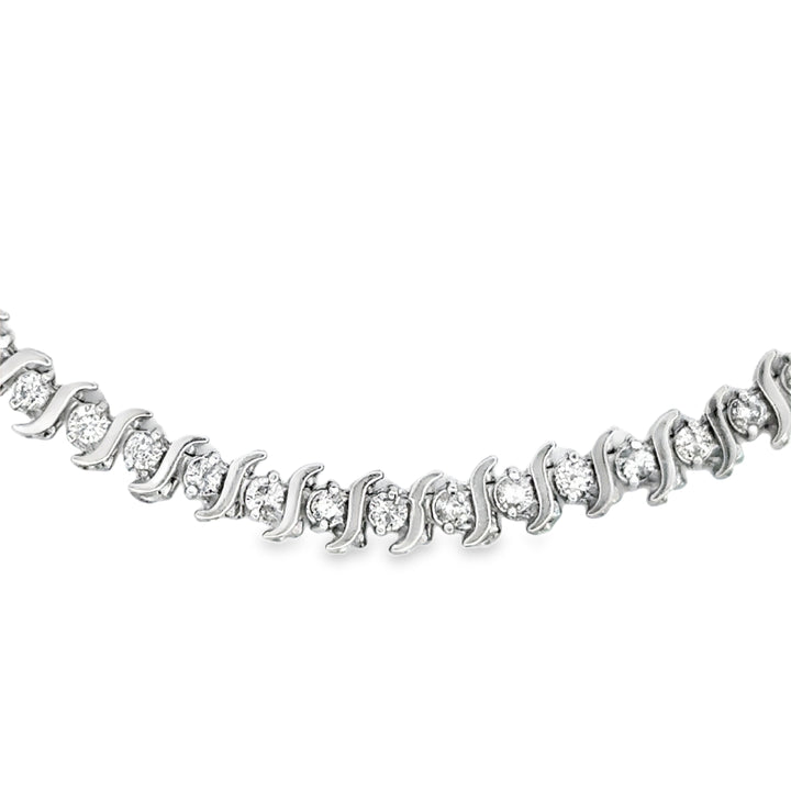 1.95 CTW Diamond 10K White Gold Tennis Bracelet
