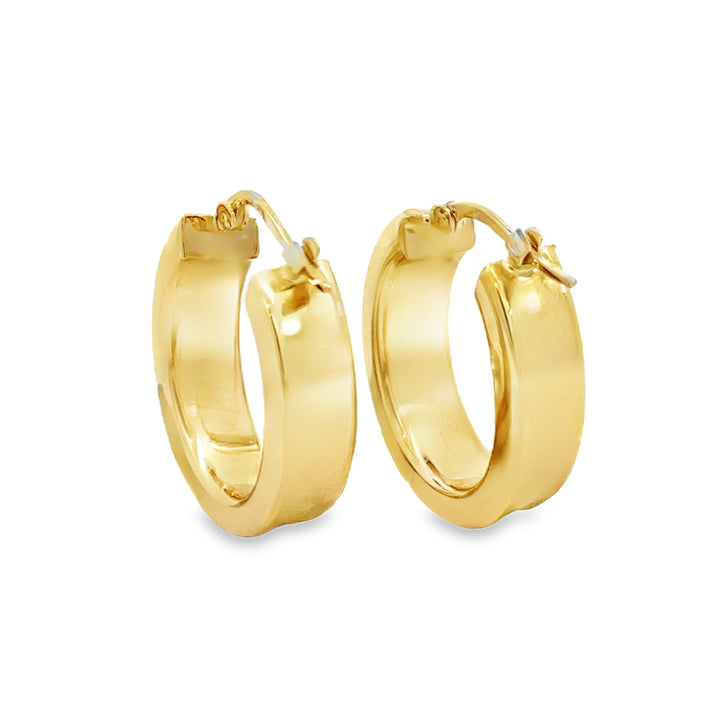 18K Yellow Gold Oval Hoop Earrings