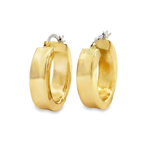 18K Yellow Gold Oval Hoop Earrings
