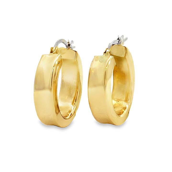 18K Yellow Gold Oval Hoop Earrings