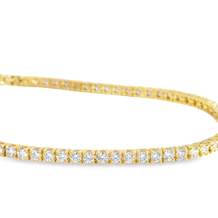 3.50 CTW Round Diamond 14K Yellow Gold Bracelet