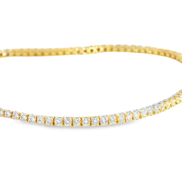 1.45 CTW Round Diamond 14K Yellow Gold Bracelet