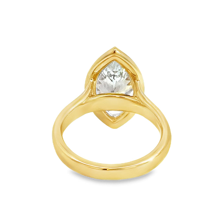 3.01 CT Marquise Lab Grown Diamond 14K Yellow Gold Engagement Ring