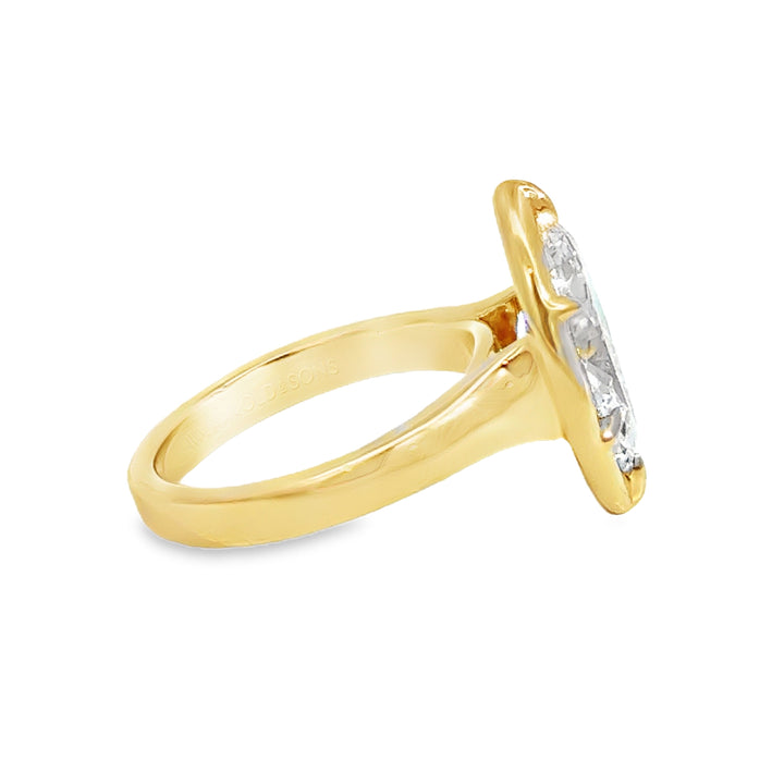 3.01 CT Marquise Lab Grown Diamond 14K Yellow Gold Engagement Ring