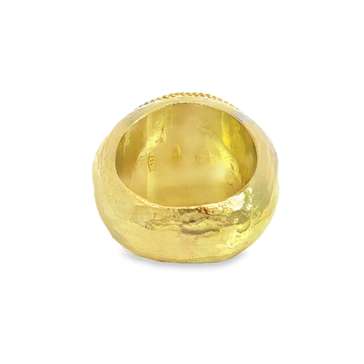 18K Yellow Gold Oval Pearl Statement Ring