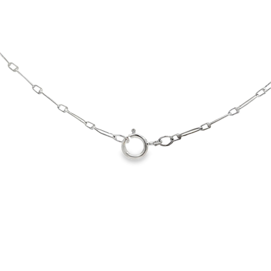16" Platinum 1.3mm Elongated Link Chain Necklace