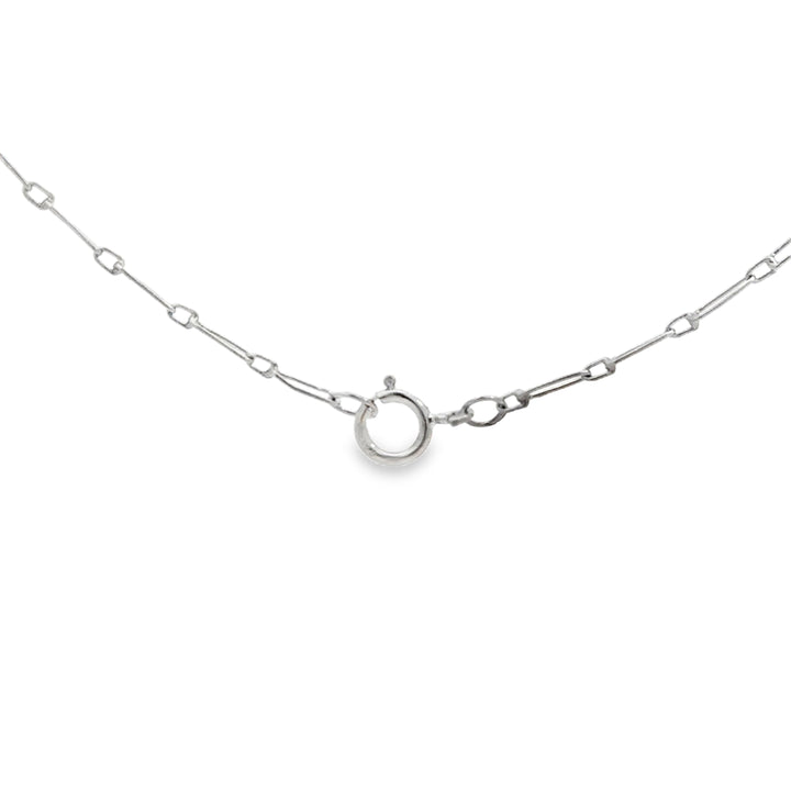 16" Platinum 1.3mm Elongated Link Chain Necklace