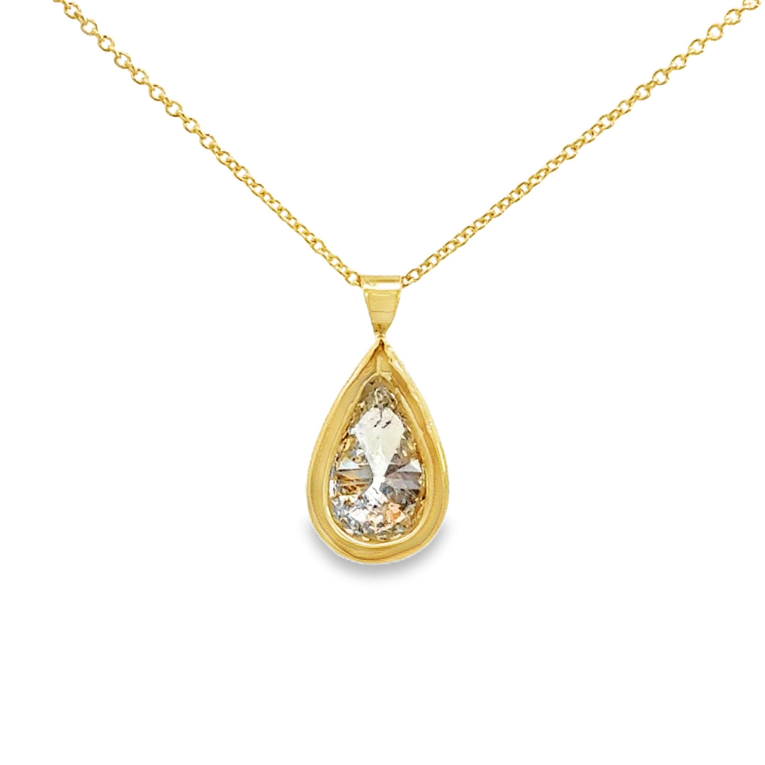 1.25 CT Pear-Shaped Diamond 14K Yellow Gold Pendant Necklace