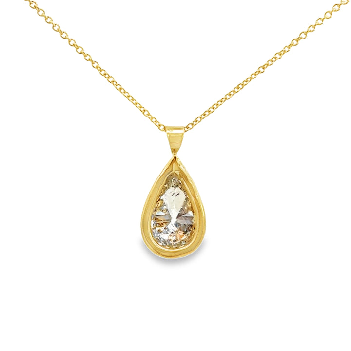 1.25 CT Pear-Shaped Diamond 14K Yellow Gold Pendant Necklace