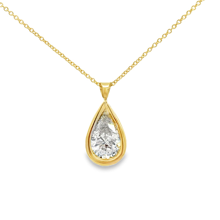 1.25 CT Pear-Shaped Diamond 14K Yellow Gold Pendant Necklace