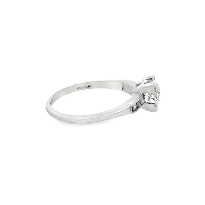 0.82 CT Vintage Art Deco Diamond Platinum Engagement Ring