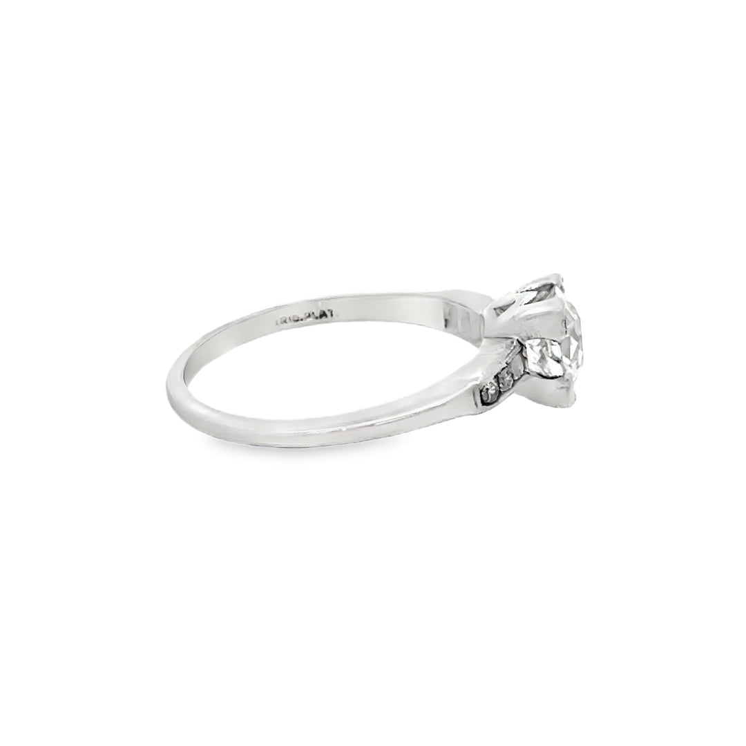 0.82 CT Vintage Art Deco Diamond Platinum Engagement Ring