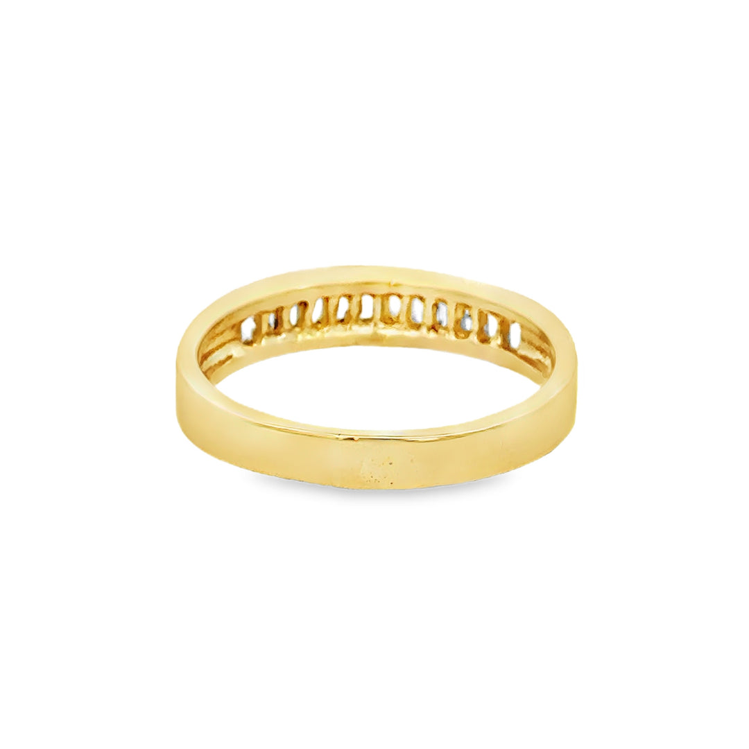 0.60 CTW Baguette Diamond 14K Yellow Gold Channel-Set Band Ring