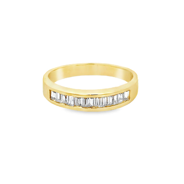 0.60 CTW Baguette Diamond 14K Yellow Gold Channel-Set Band Ring