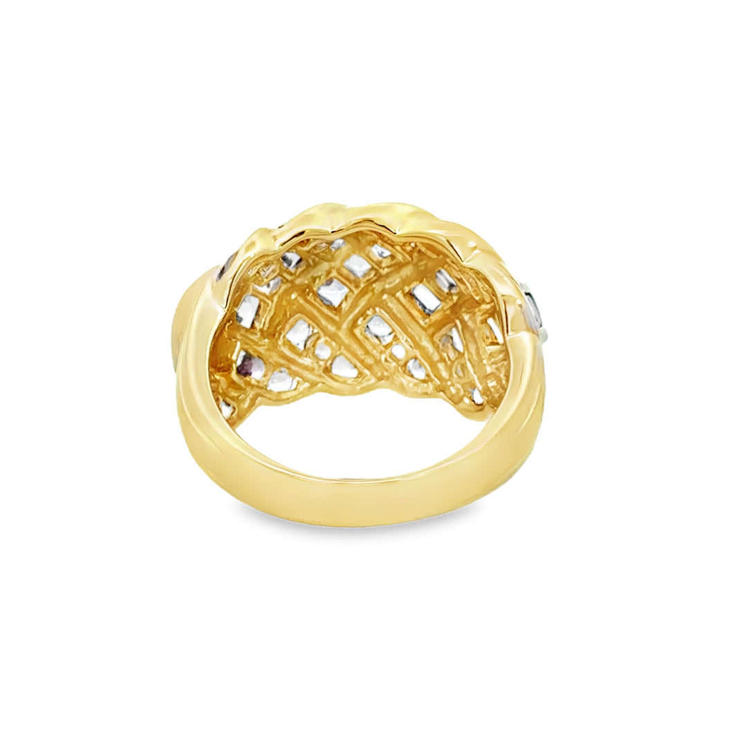 Pink Sapphire 14K Yellow Gold Dome Ring
