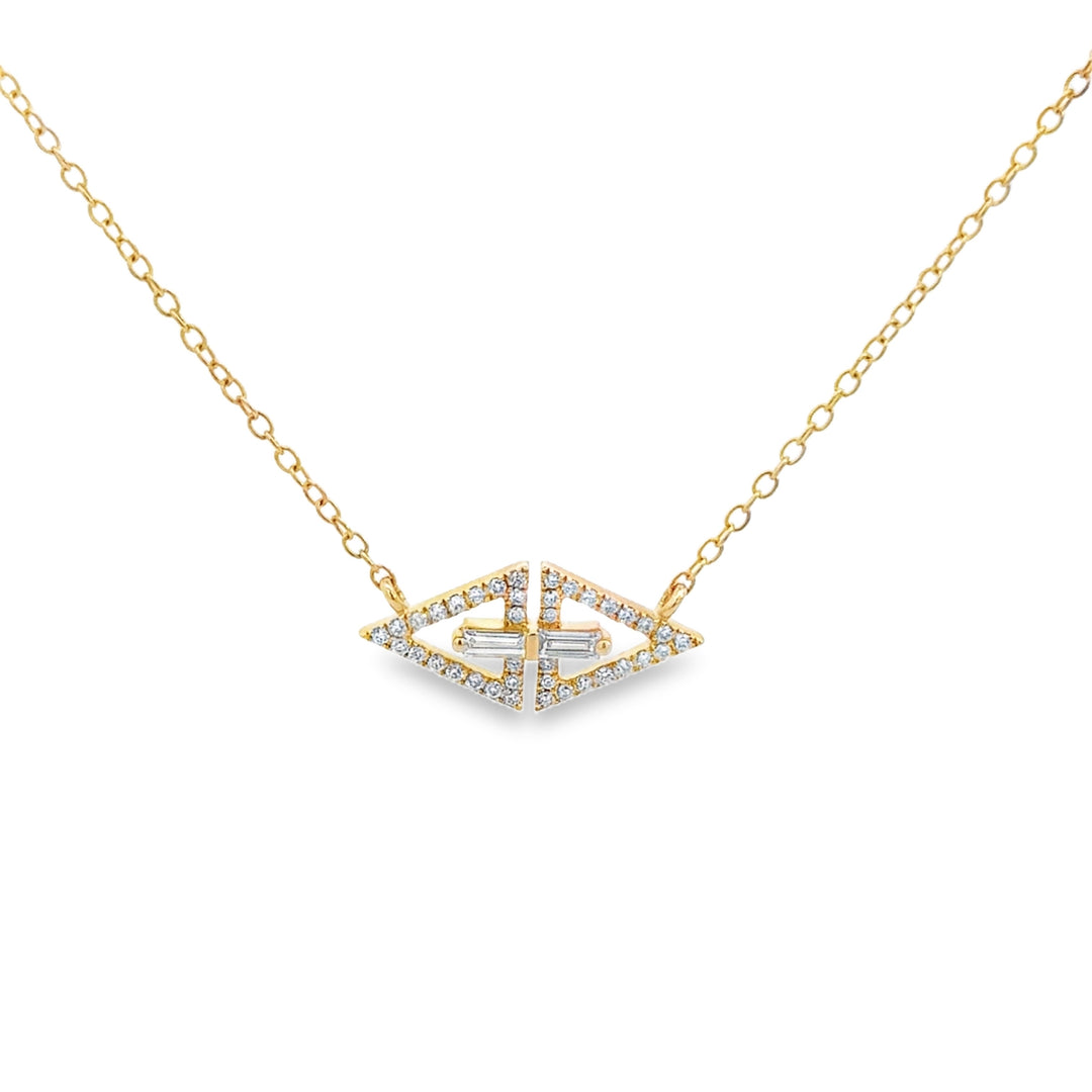 0.20 CTW Diamond 14K Yellow Gold Bar Necklace