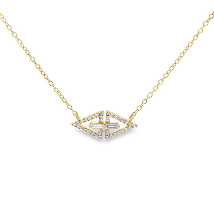 0.20 CTW Diamond 14K Yellow Gold Bar Necklace